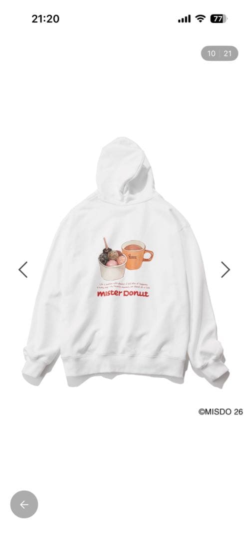 LEPSIM×Mister Donut ミスタードーナツ　イラストパーカー