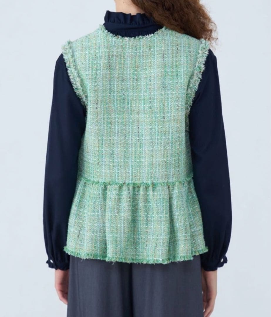 トゥモローランド Ballsey ツイードペプラムジレ 定価37,400円