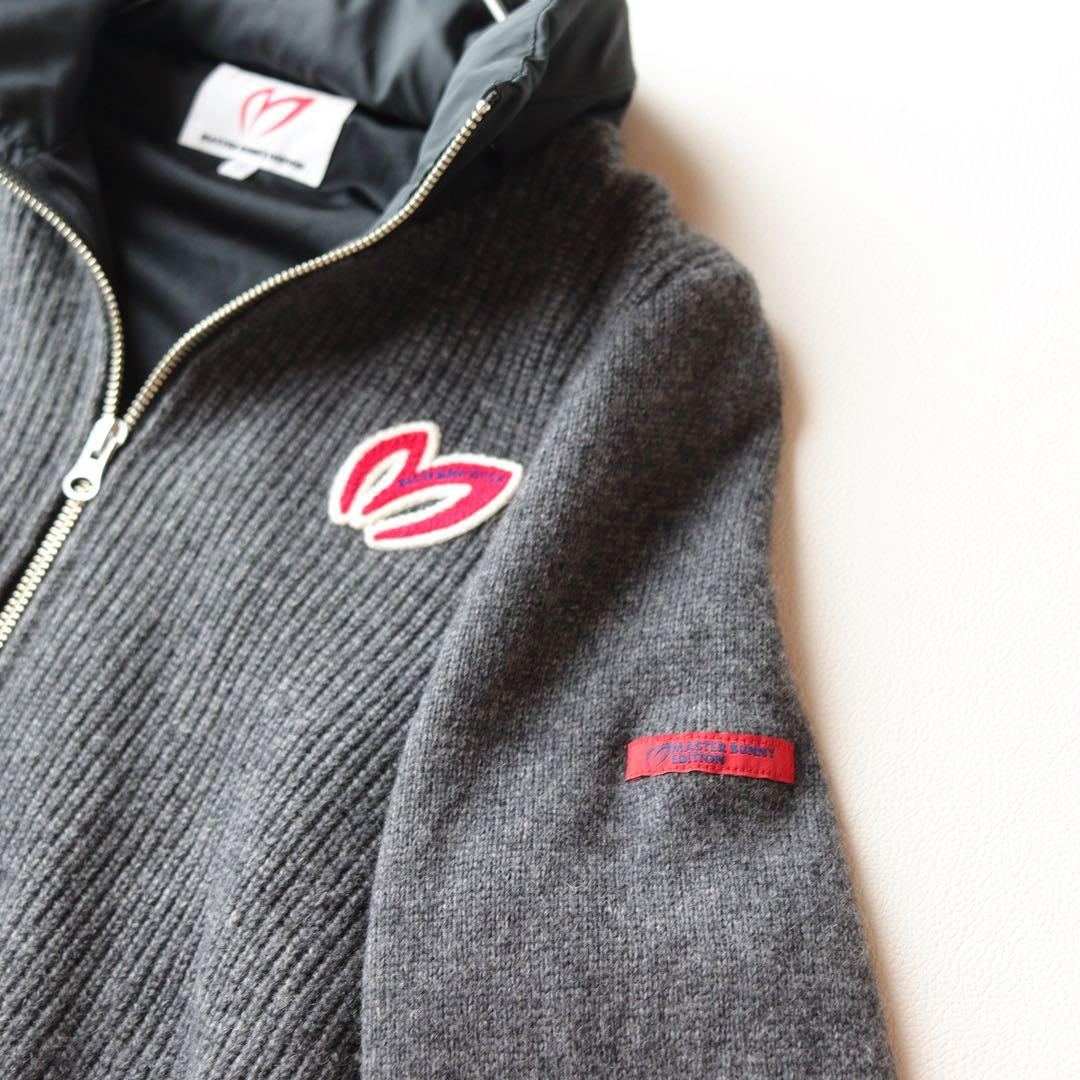 5371【極美品】マスターバニー 　裏地 フード付き ニットジップジャケット M