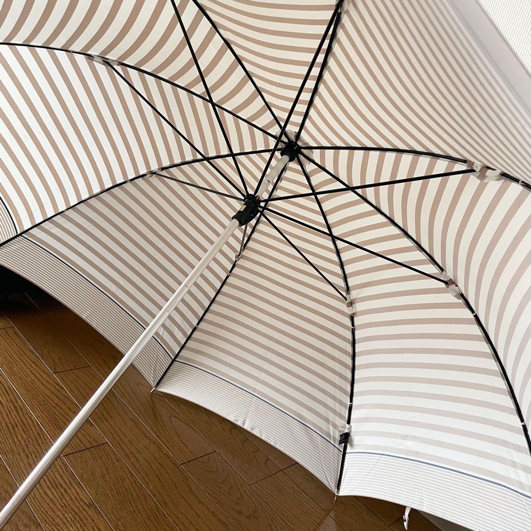 極美品　ポロラルフローレン　長傘　ボーダー　ベージュ