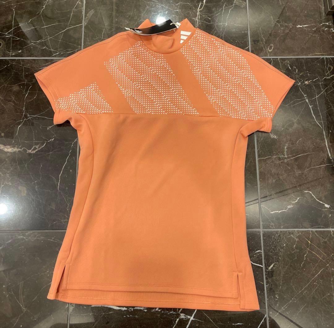 新品✨アディダスゴルフ　上下　半袖モックネックシャツ　スカート　オレンジ　白　S