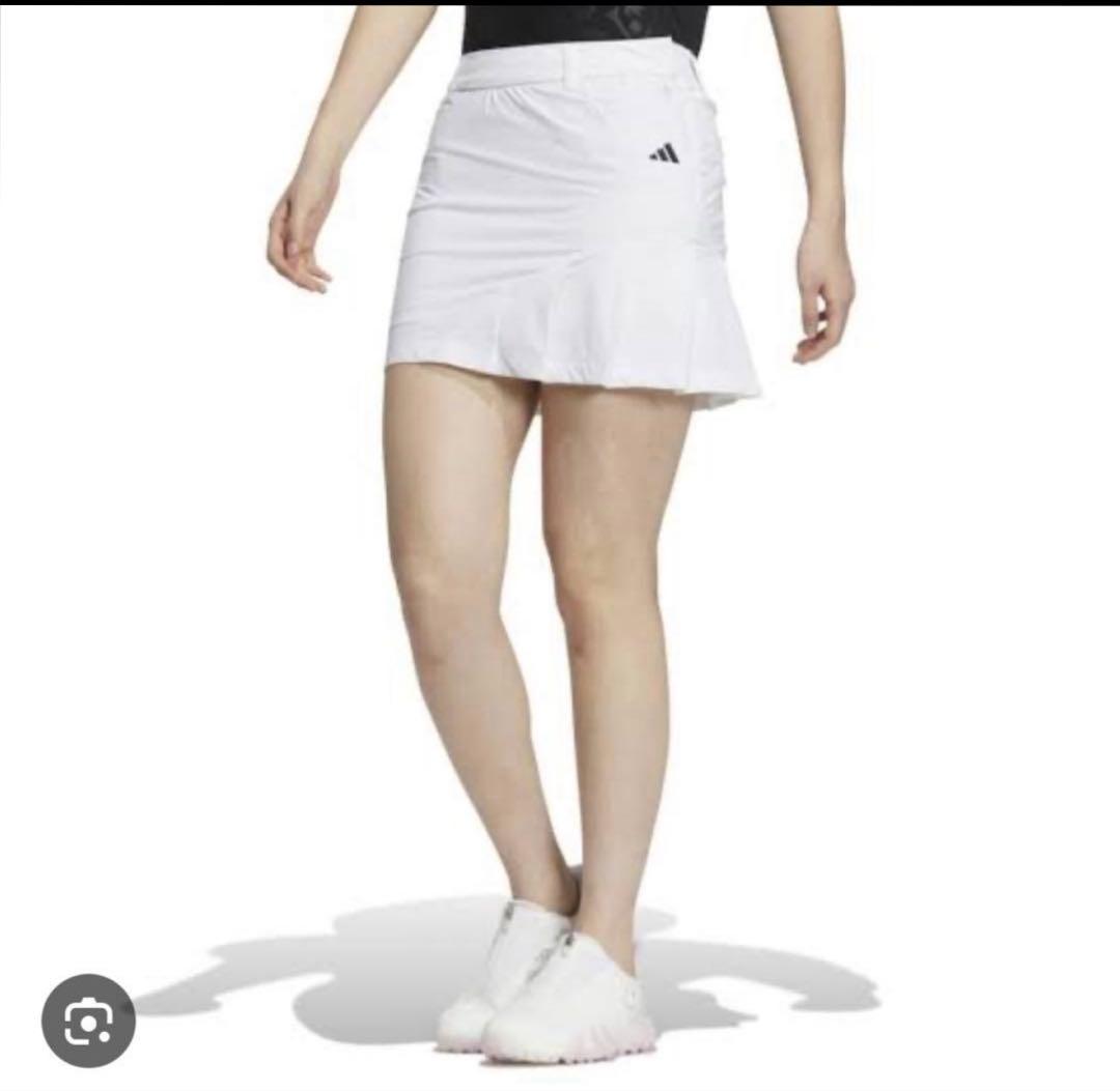 新品✨アディダスゴルフ　上下　半袖モックネックシャツ　スカート　オレンジ　白　S