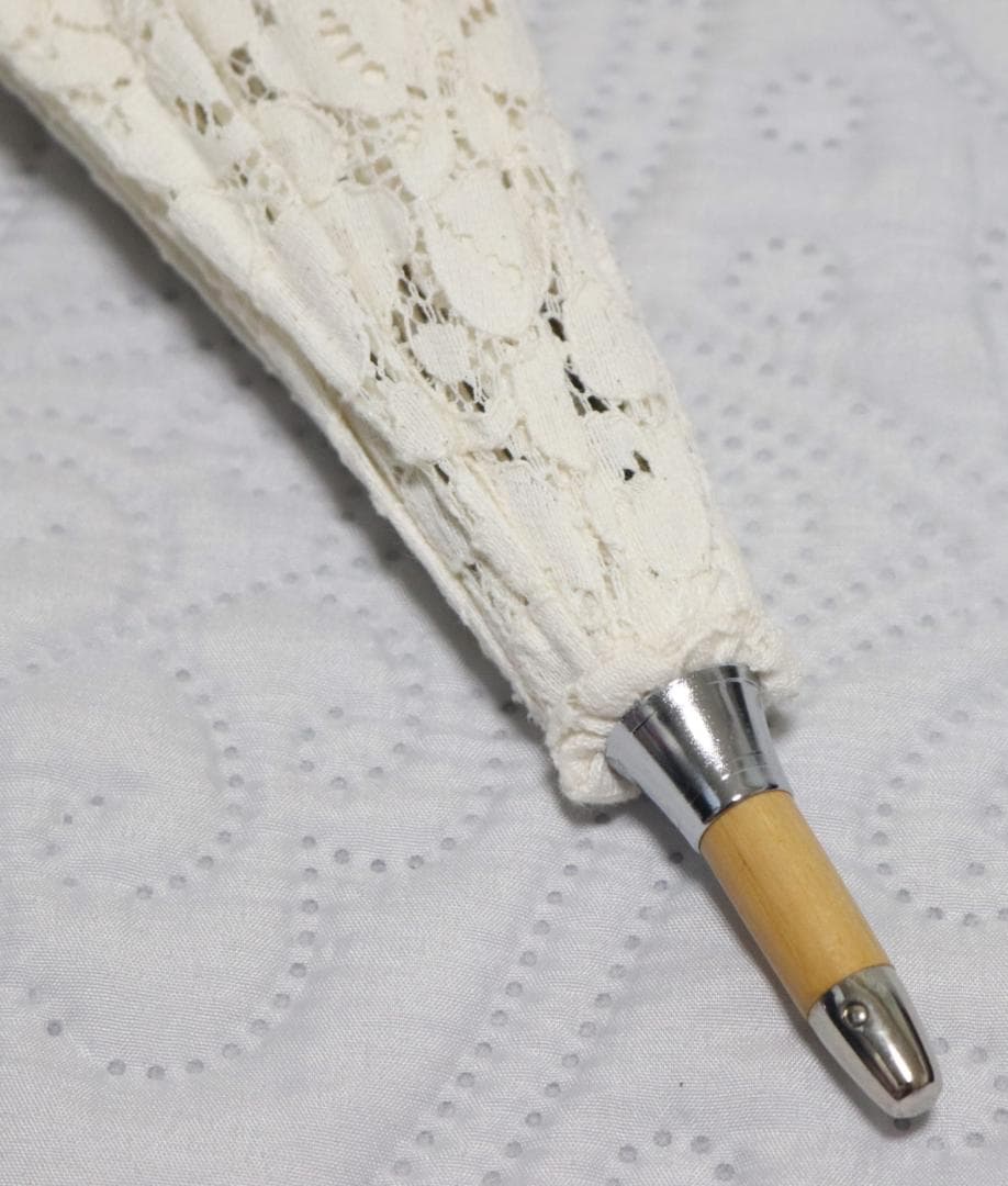 33,000円新品【長傘 日傘】繊細高級 豪華総レース かわず張り 木製 日傘