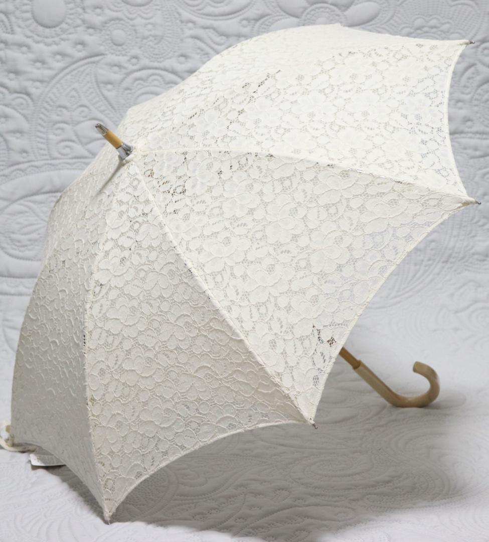 33,000円新品【長傘 日傘】繊細高級 豪華総レース かわず張り 木製 日傘