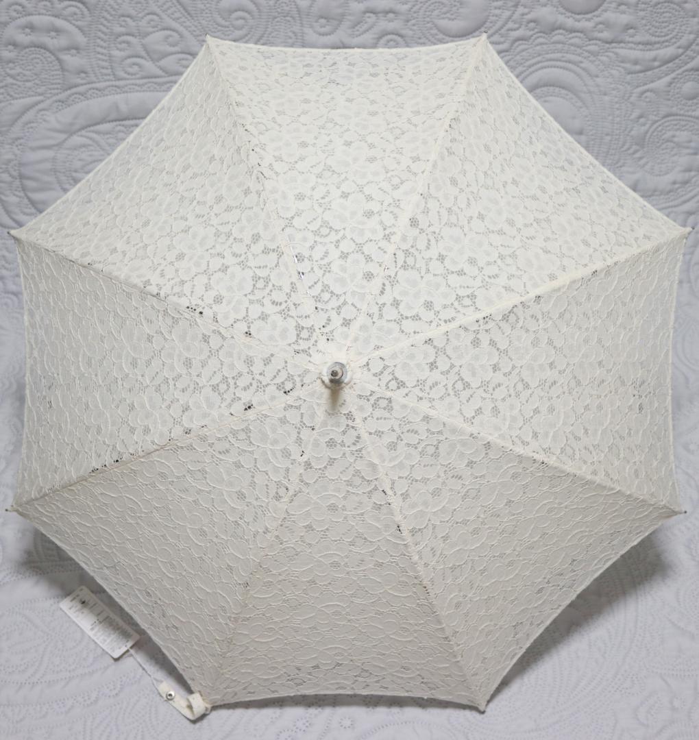 33,000円新品【長傘 日傘】繊細高級 豪華総レース かわず張り 木製 日傘