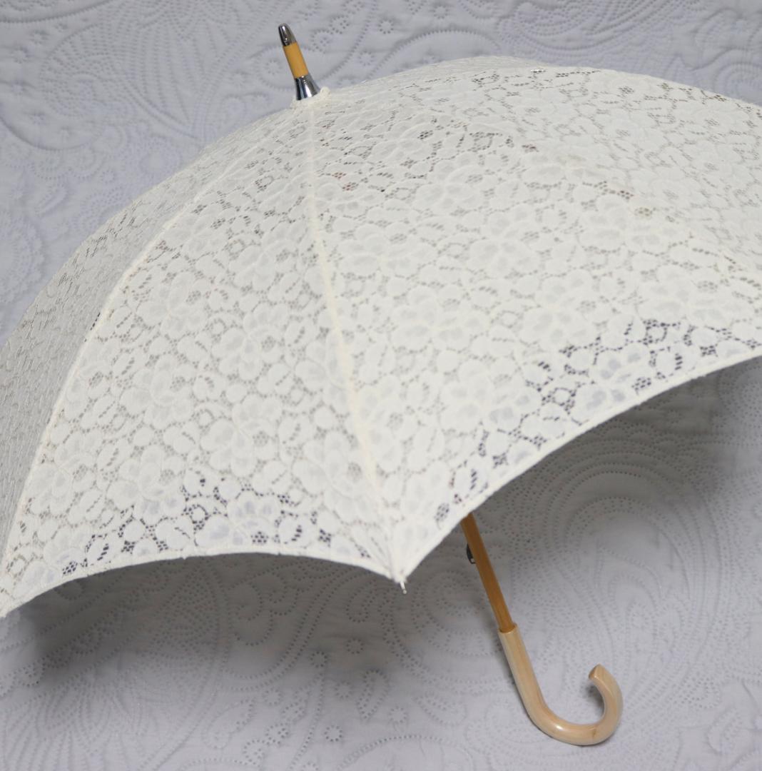 33,000円新品【長傘 日傘】繊細高級 豪華総レース かわず張り 木製 日傘