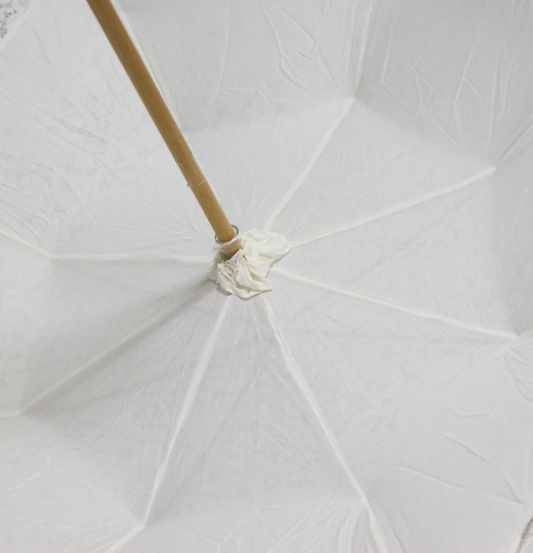 33,000円新品【長傘 日傘】繊細高級 豪華総レース かわず張り 木製 日傘