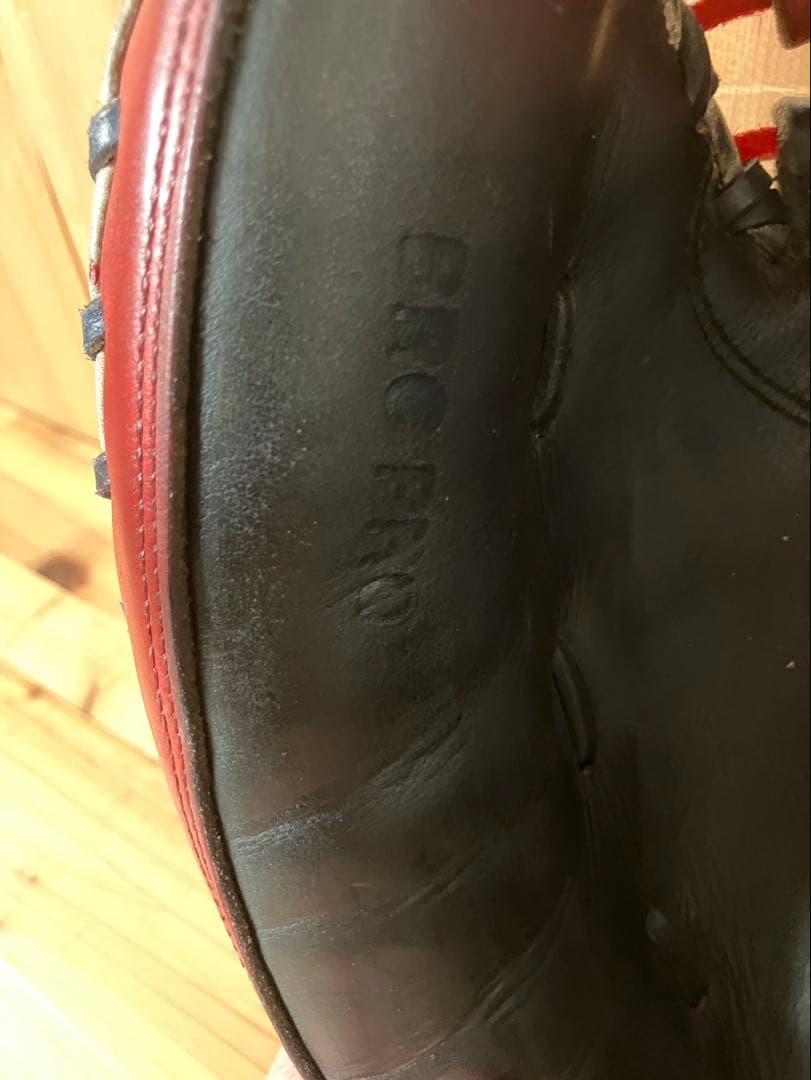 爆音　良型ZETT 軟式オーダーキャッチャーミット　刺繍なし 黒/赤