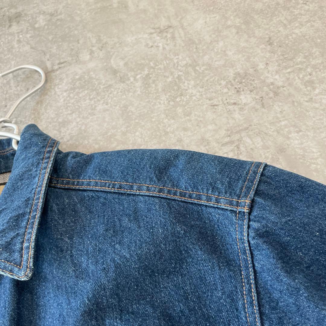 90s ミスタージュンコ　デニムジャケット 背面刺繍 インディアン　L XL