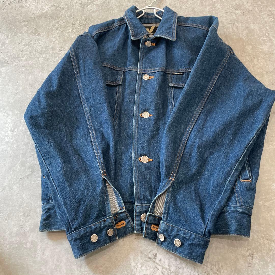90s ミスタージュンコ　デニムジャケット 背面刺繍 インディアン　L XL