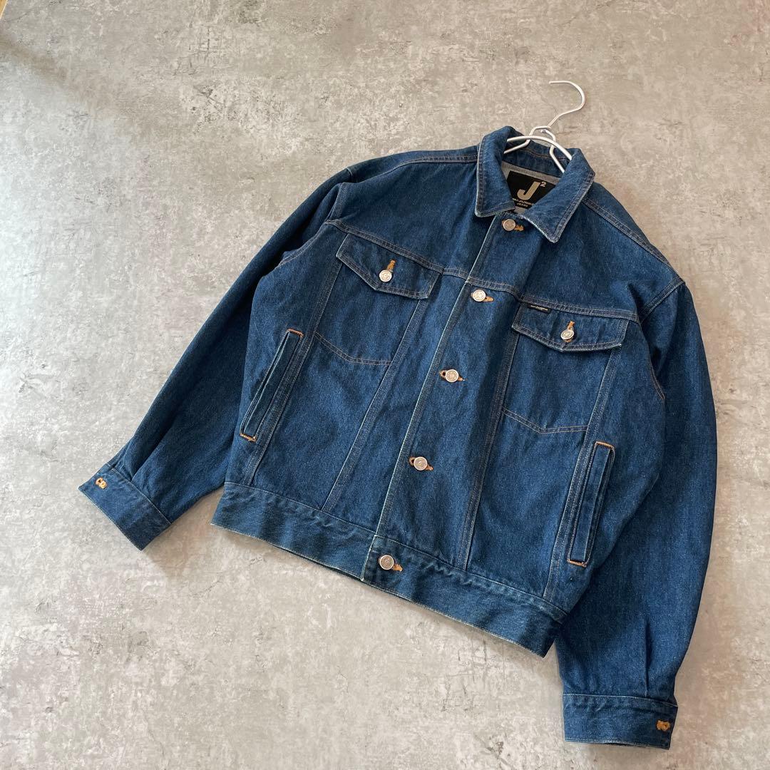 90s ミスタージュンコ　デニムジャケット 背面刺繍 インディアン　L XL