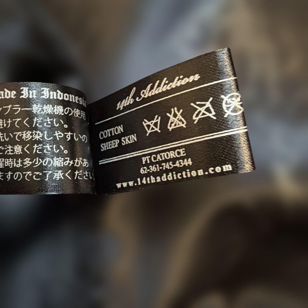 14th addiction レザージャケット　グランジ加工　ダブルジップ