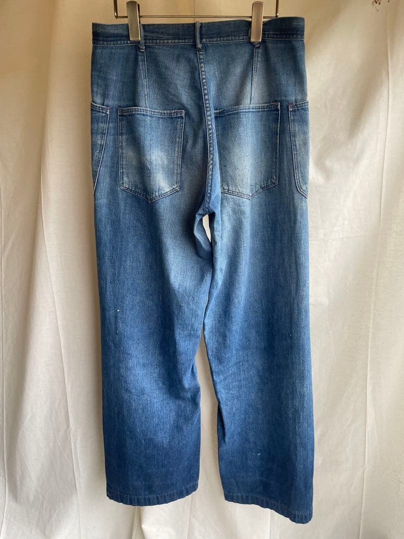 【 US NAVY 】 40s デニム 巻きパンツ ヒゲ グッドサイズ