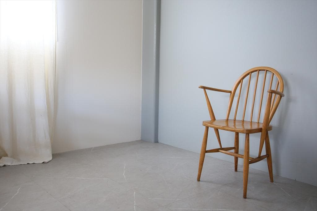 英国アンティークCC41製ERCOLアーコールアームチェア木製イス(91-257