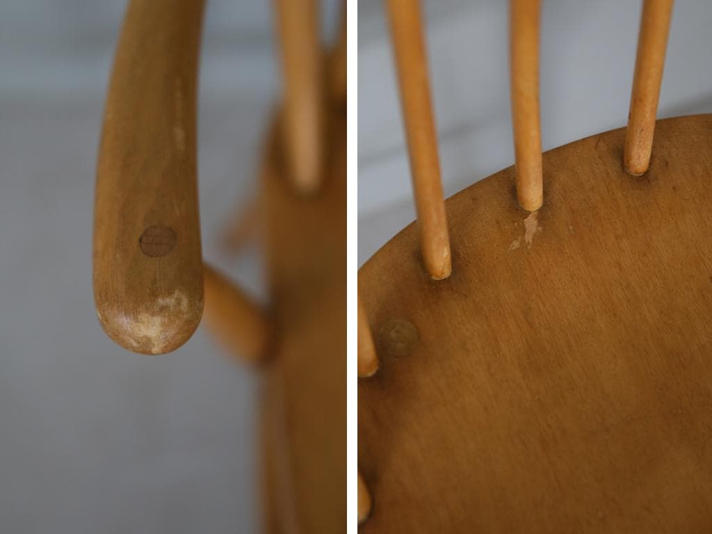 英国アンティークCC41製ERCOLアーコールアームチェア木製イス(91-257