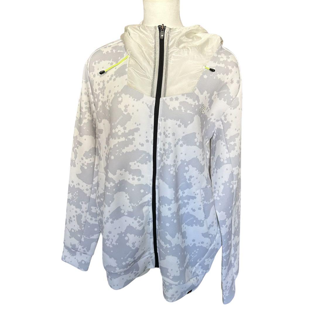 【美品】ニューバランスゴルフ フルジップパーカー ホワイト M メンズ