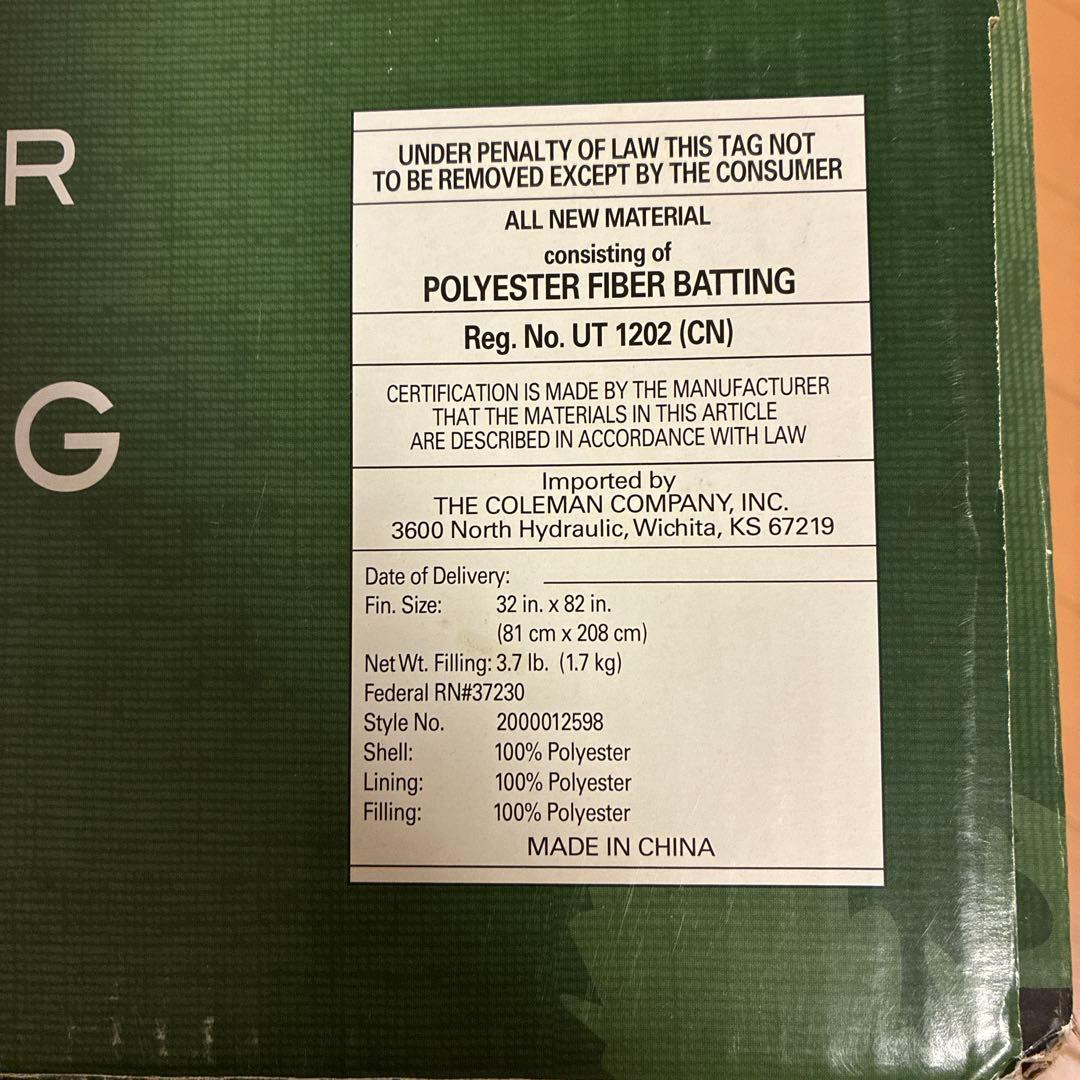 Coleman オリーブグリーン 寝袋