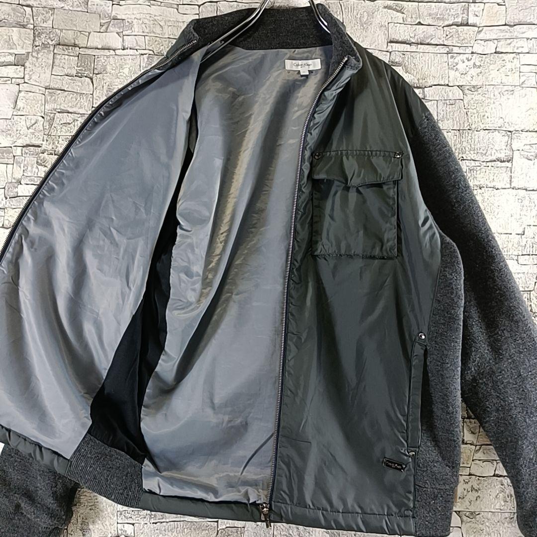 希少✨カルバンクライン ゴルフ ナイロン×ニットギミックドッキングJKT XL