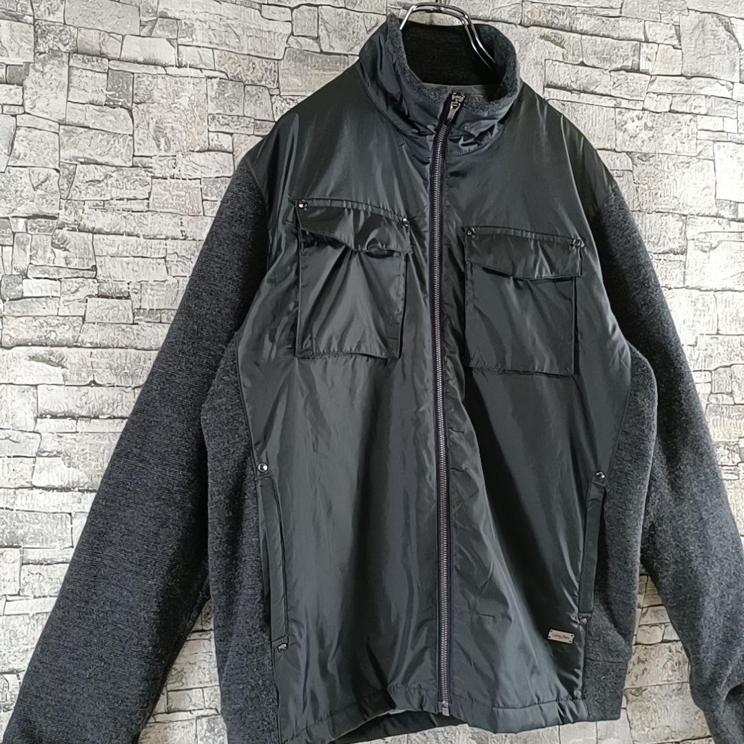 希少✨カルバンクライン ゴルフ ナイロン×ニットギミックドッキングJKT XL