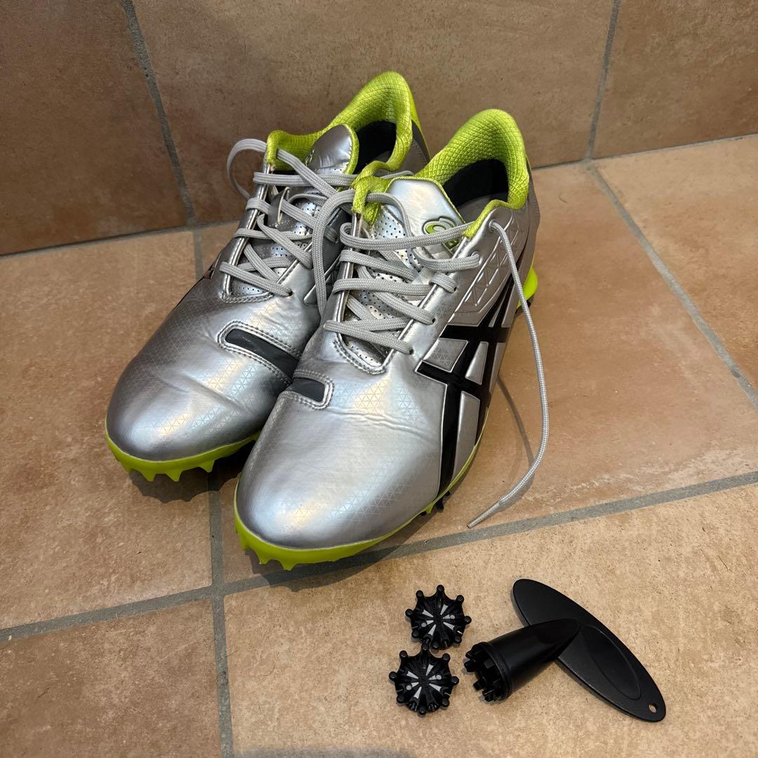 ASICS ゴルフシューズ シルバー/ライム