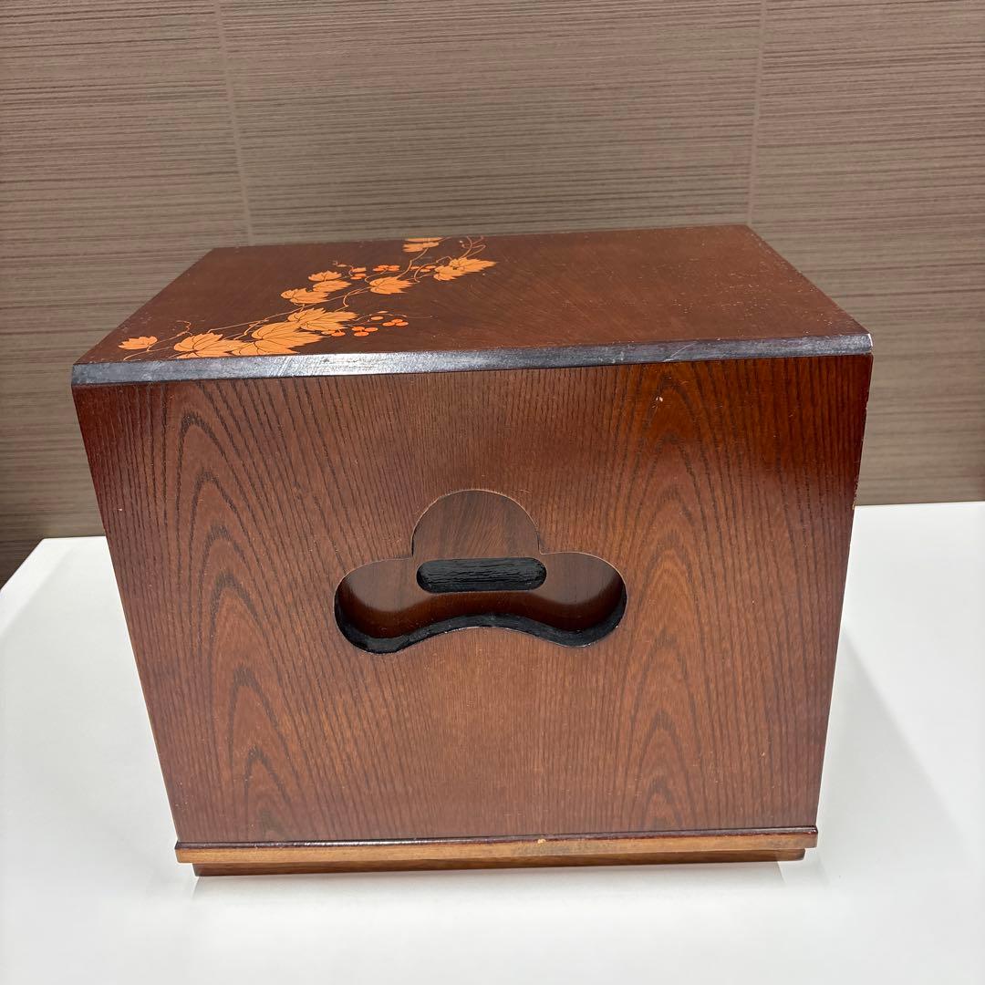 1080　木製3段引き出し小物入れ、折り畳み机