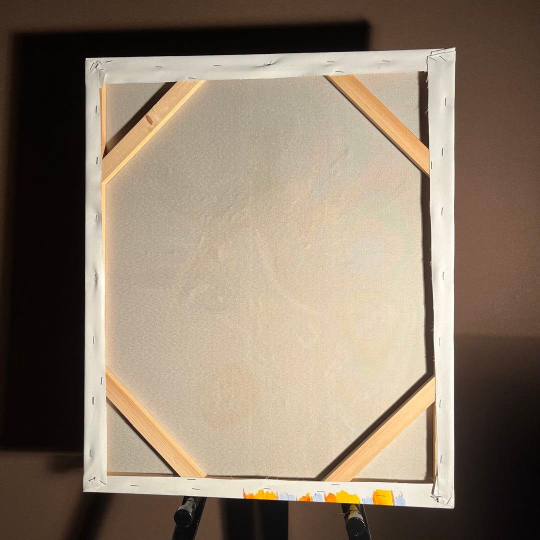 手書き油絵 キリン 肉筆絵画 インテリア 油彩画