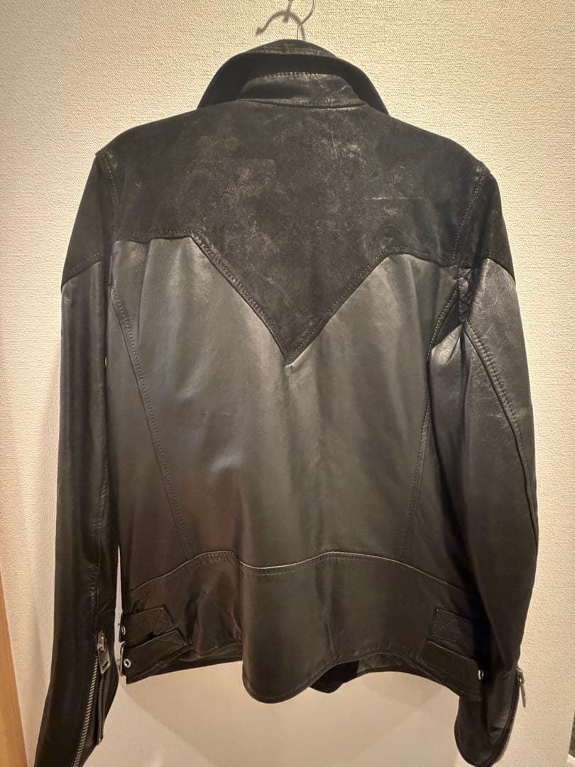 DIESEL ダブルライダースジャケット/M/レザー/BLK