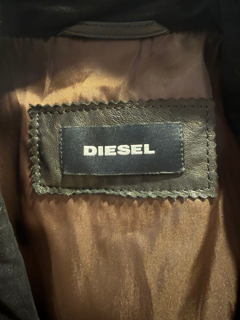 DIESEL ダブルライダースジャケット/M/レザー/BLK
