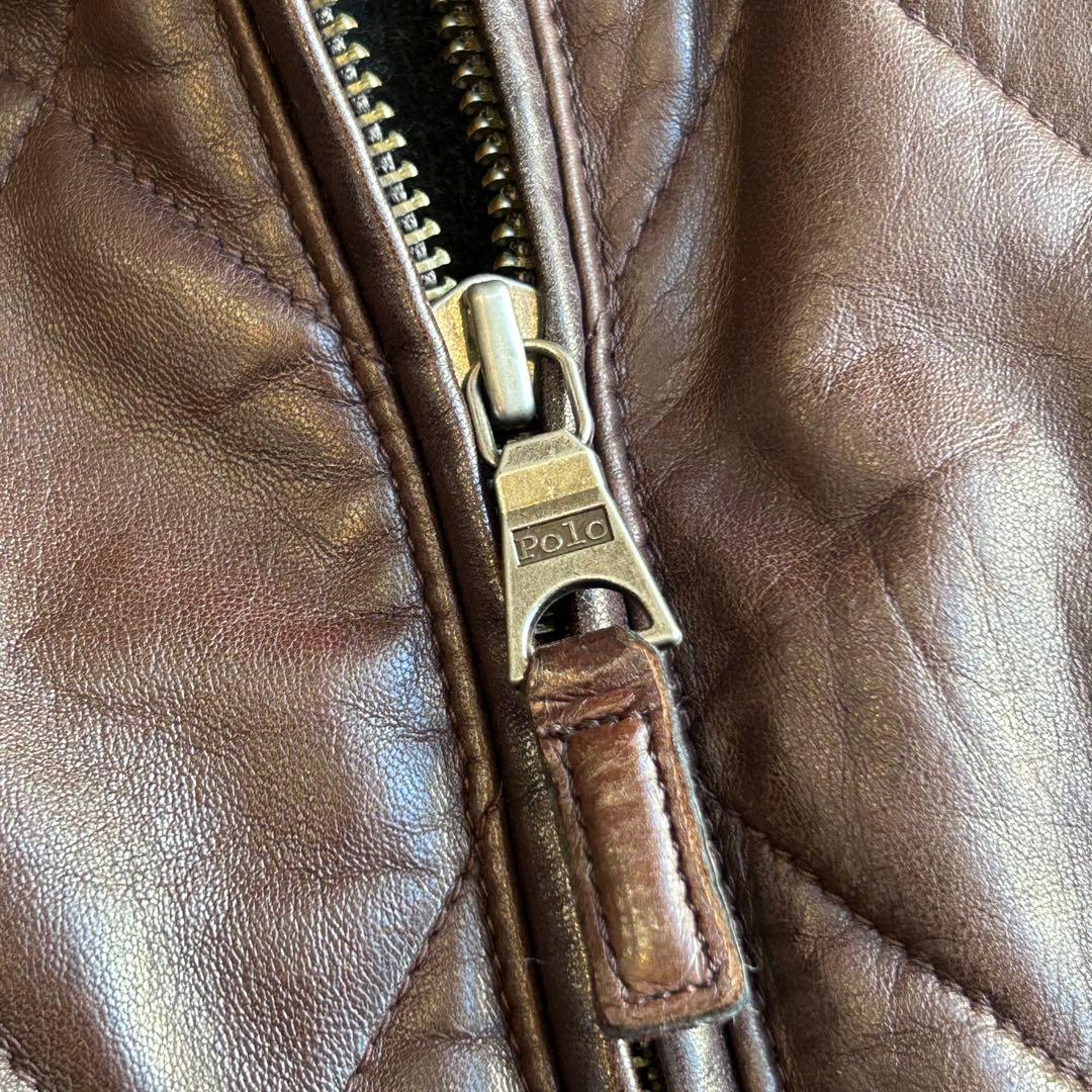 R*R様 Ralph Lauren ブラウンレザー キルティングジャケット レザ