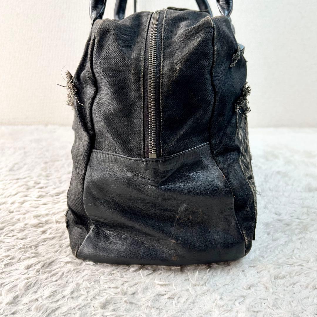 Roen ロエン ボストン トートバッグ 黒 ダメージ加工 スカル ブラック