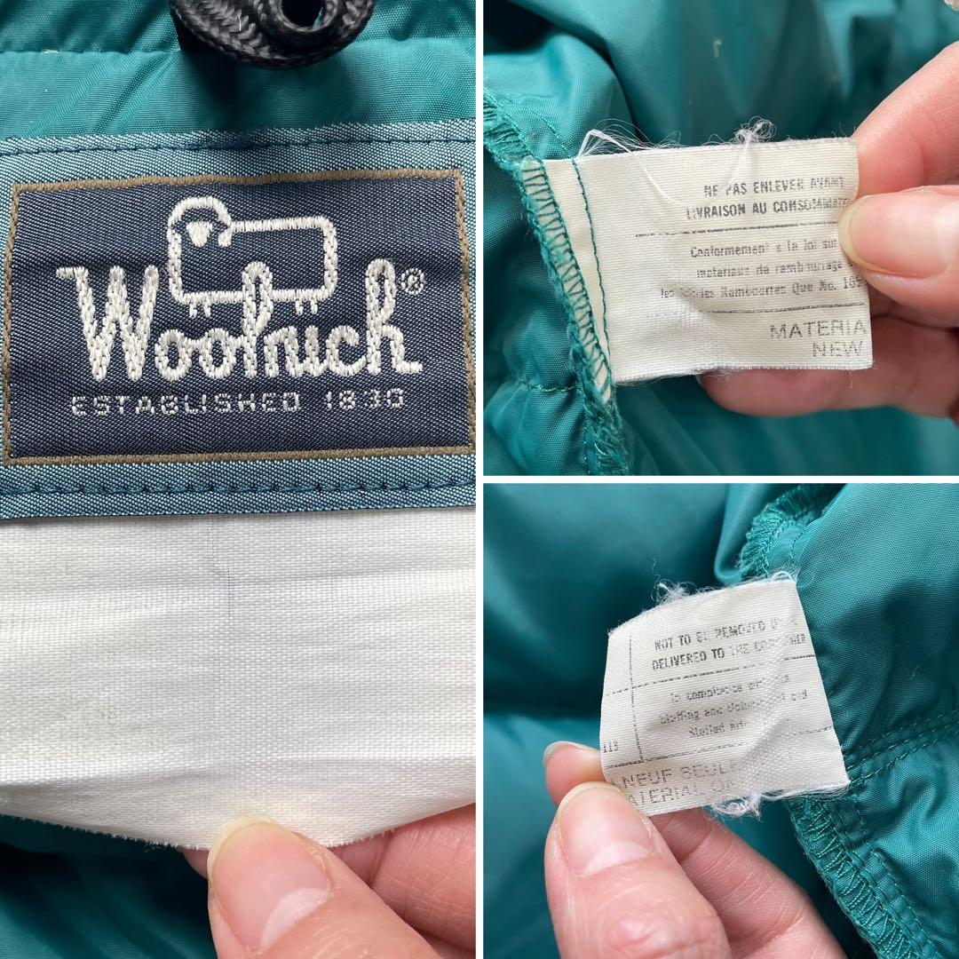希少 70s80s ウールリッチ ダウンベスト グリーン ボタン刻印　XL相当