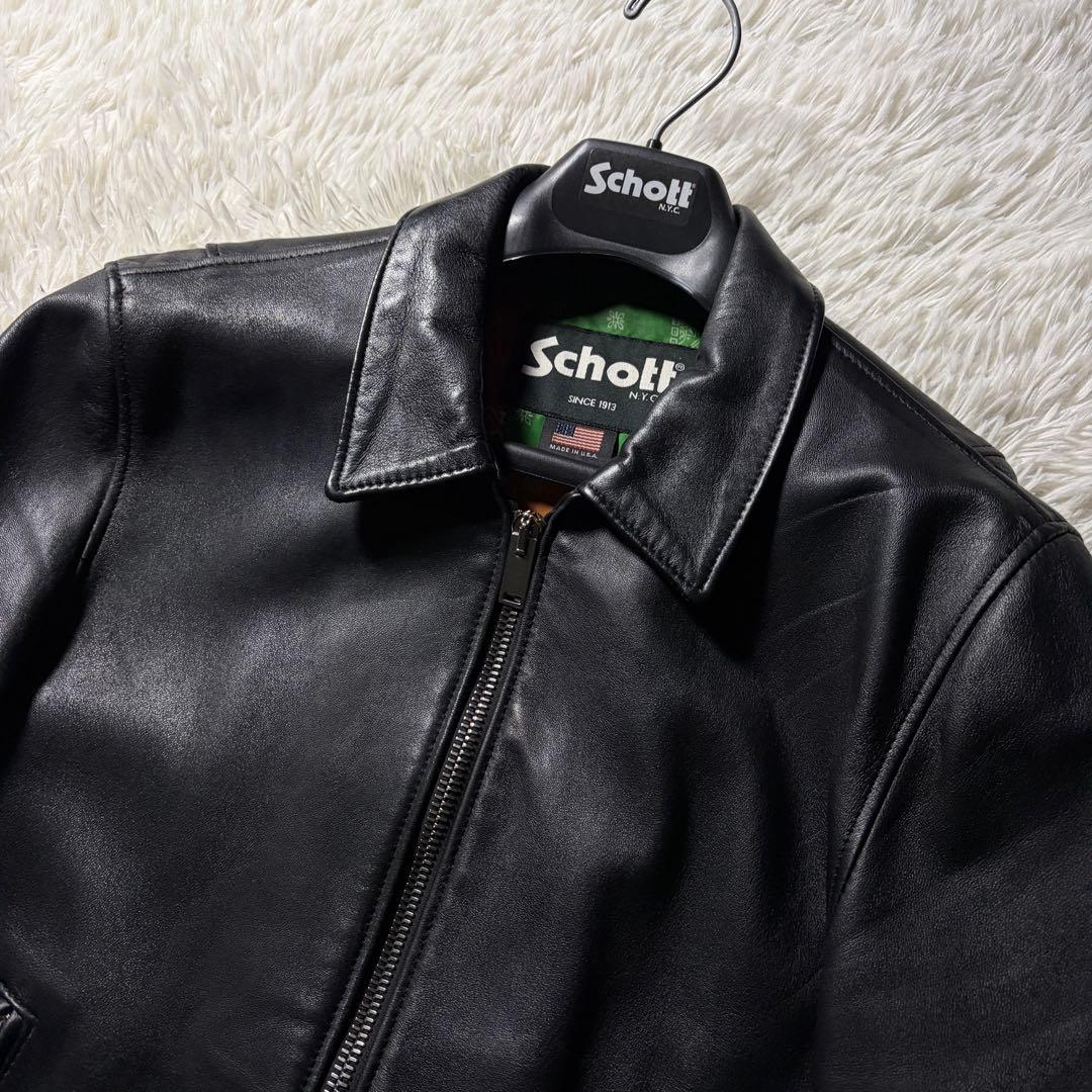 b*0様 美品■schott トラッカージャケット　223SNT バンダナ　羊革