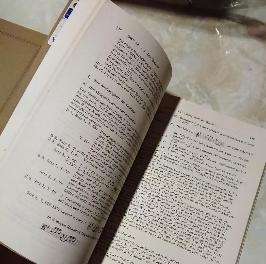 洋書独文 新バッハ全集 批判校訂報告書I/5公現祭と第2日曜日のためのカンタータ