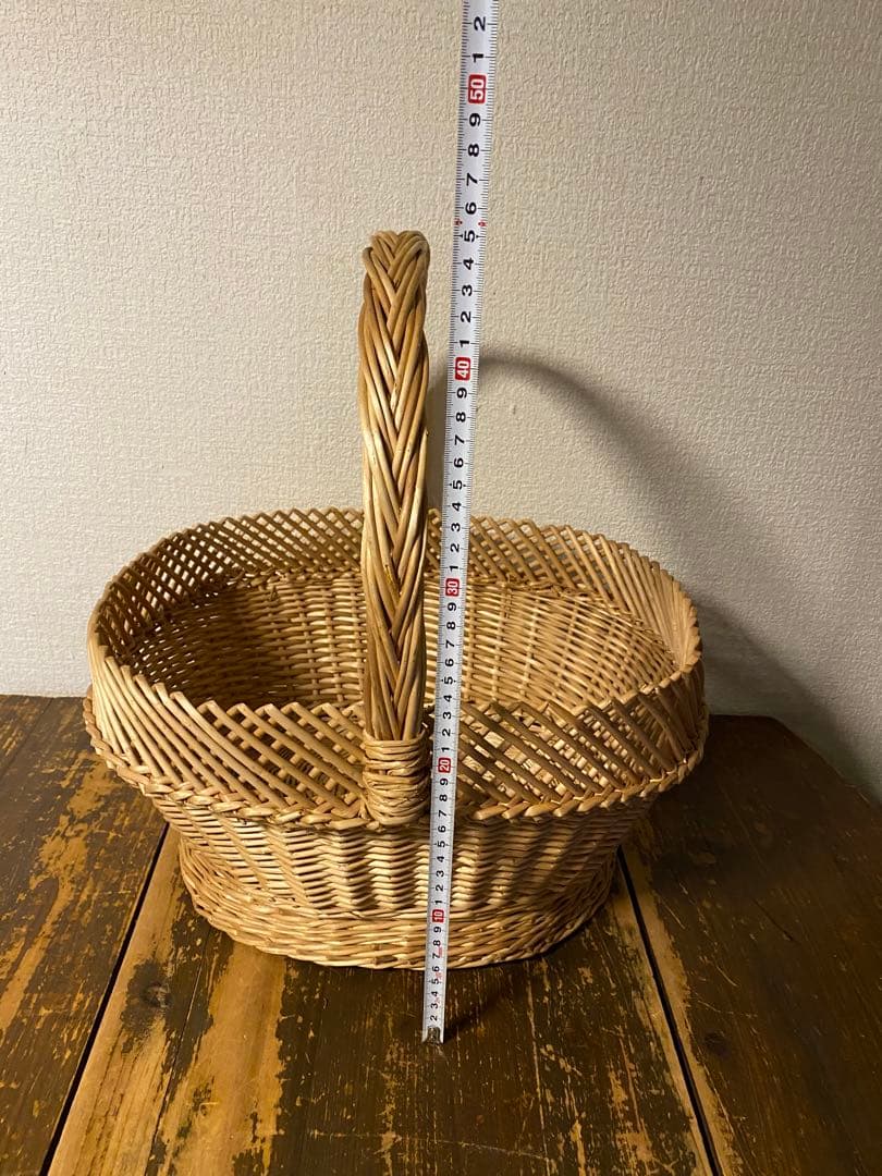 籠　バスケット　柳　かご　カゴ　古道具　収納　持ち手付き