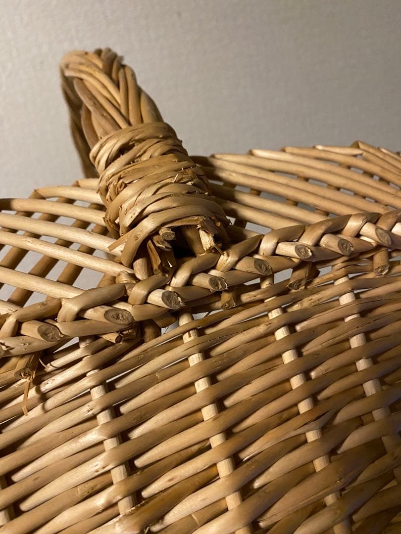 籠　バスケット　柳　かご　カゴ　古道具　収納　持ち手付き