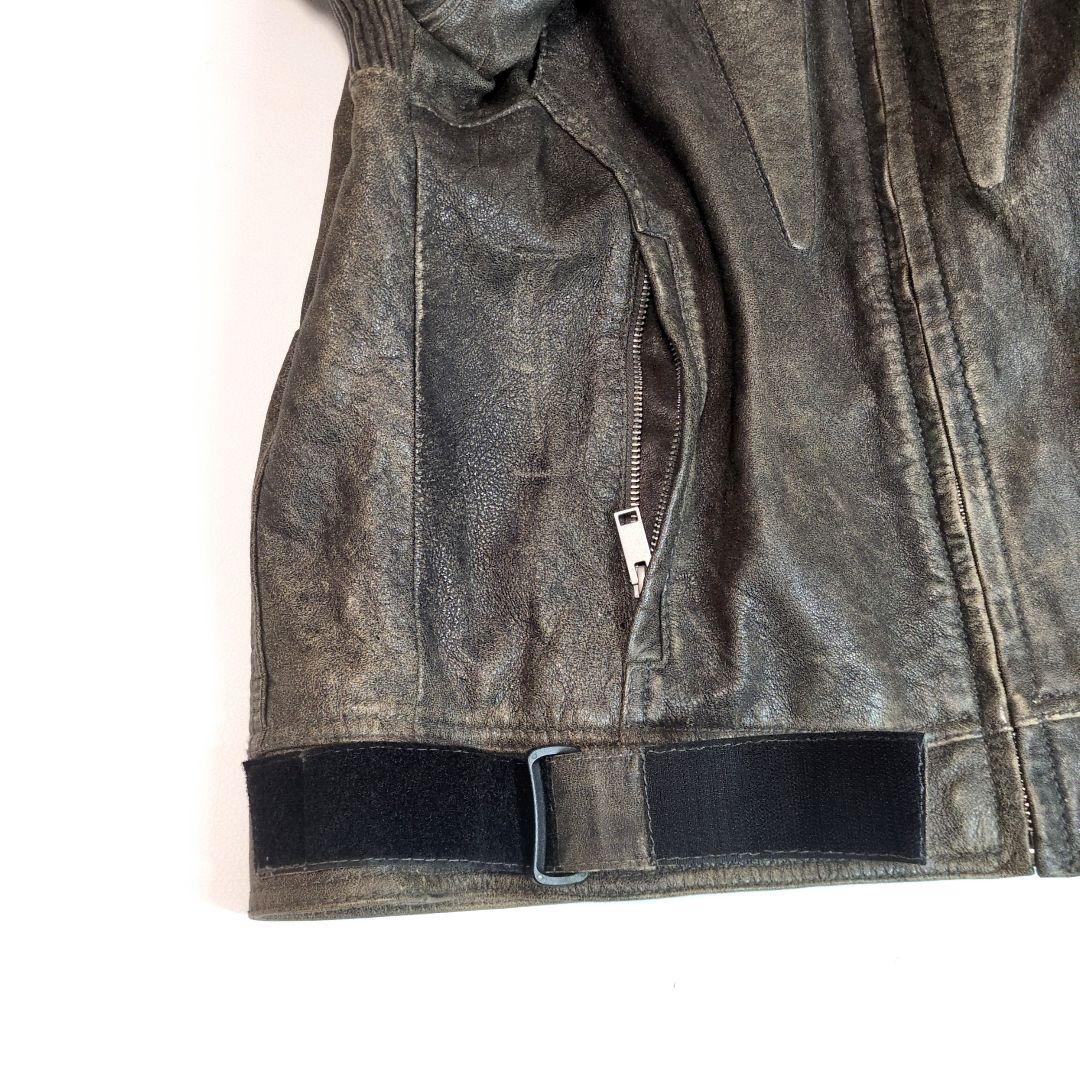 ZARA ザラ ライダース ラムレザー ダメージ加工 バイクウェア プロテクター