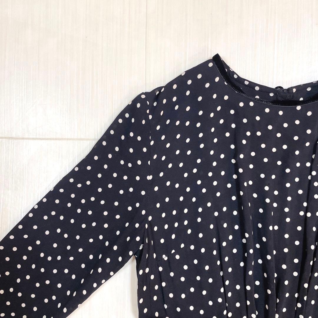 美品✨SINME シンメ ドット ロングワンピース ブラック S