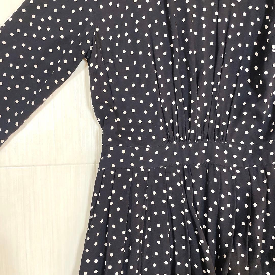 美品✨SINME シンメ ドット ロングワンピース ブラック S