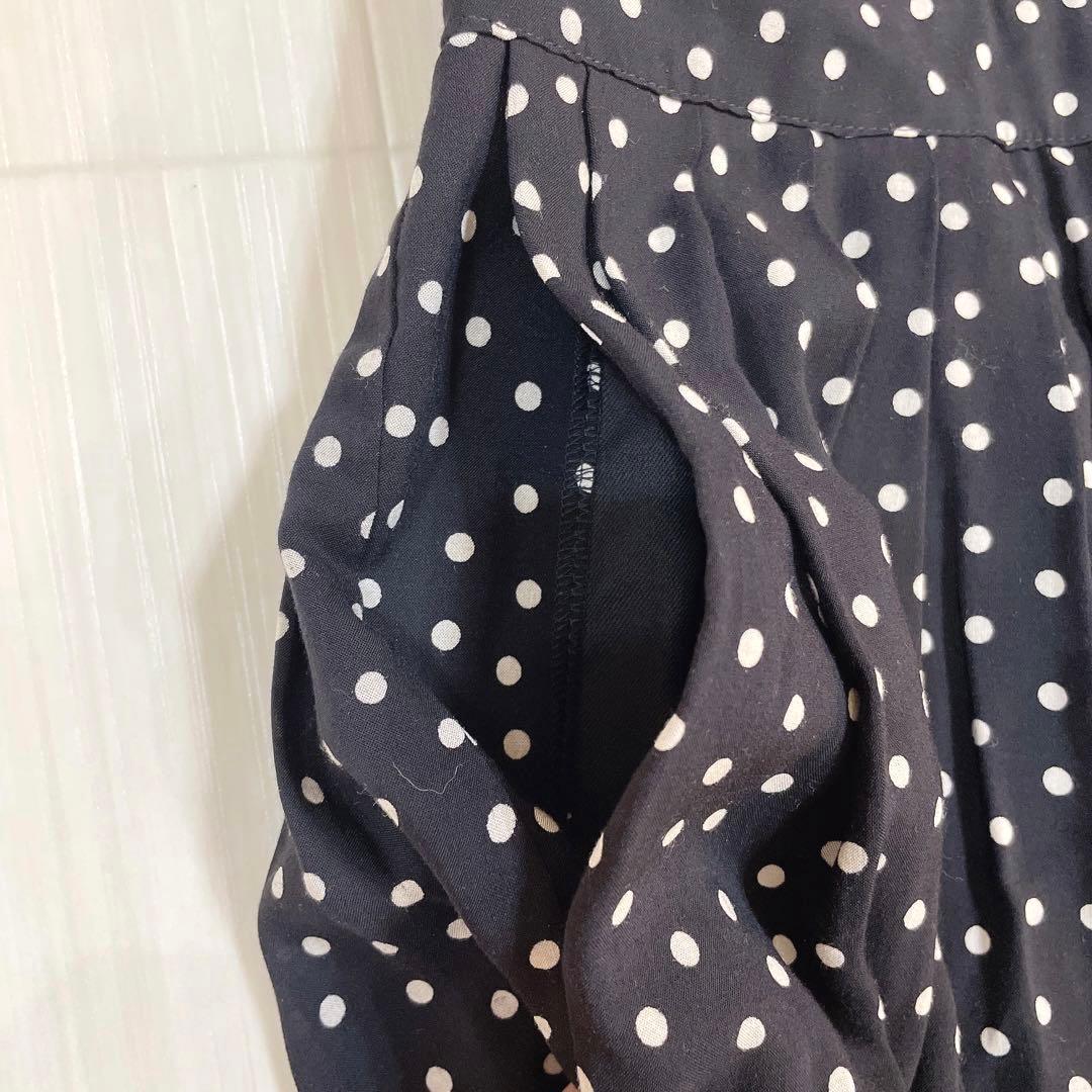 美品✨SINME シンメ ドット ロングワンピース ブラック S