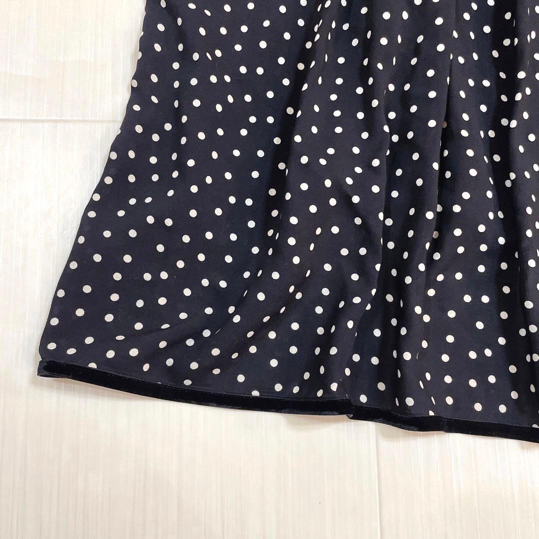 美品✨SINME シンメ ドット ロングワンピース ブラック S