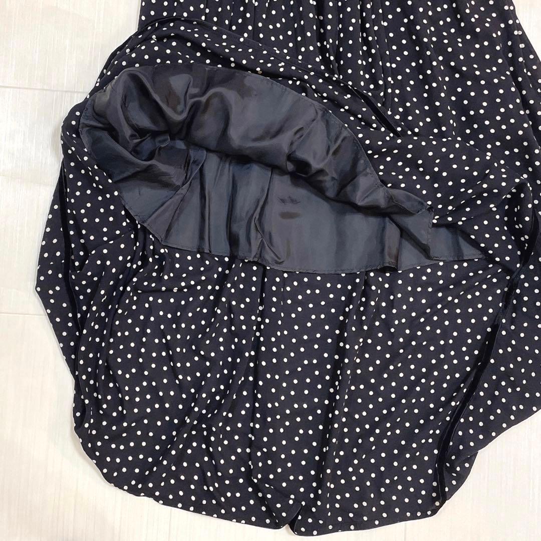 美品✨SINME シンメ ドット ロングワンピース ブラック S