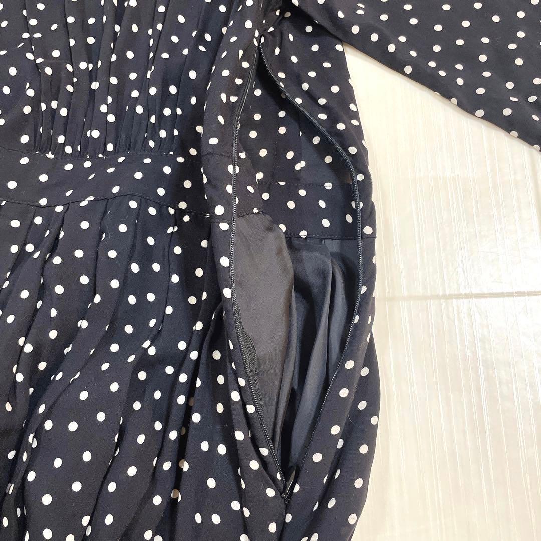 美品✨SINME シンメ ドット ロングワンピース ブラック S