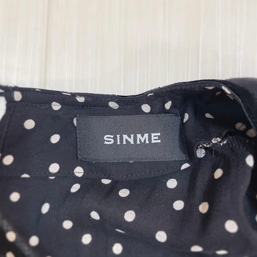 美品✨SINME シンメ ドット ロングワンピース ブラック S
