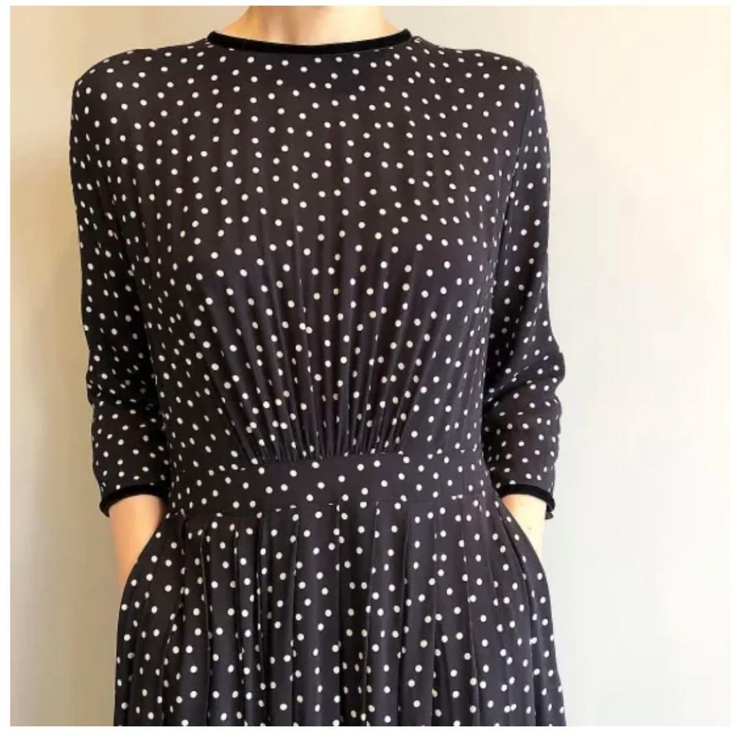 美品✨SINME シンメ ドット ロングワンピース ブラック S