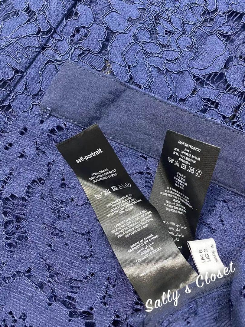 ❤️25秋新作 新品♡ SelfPortrait 青レースワンピース♡　F68