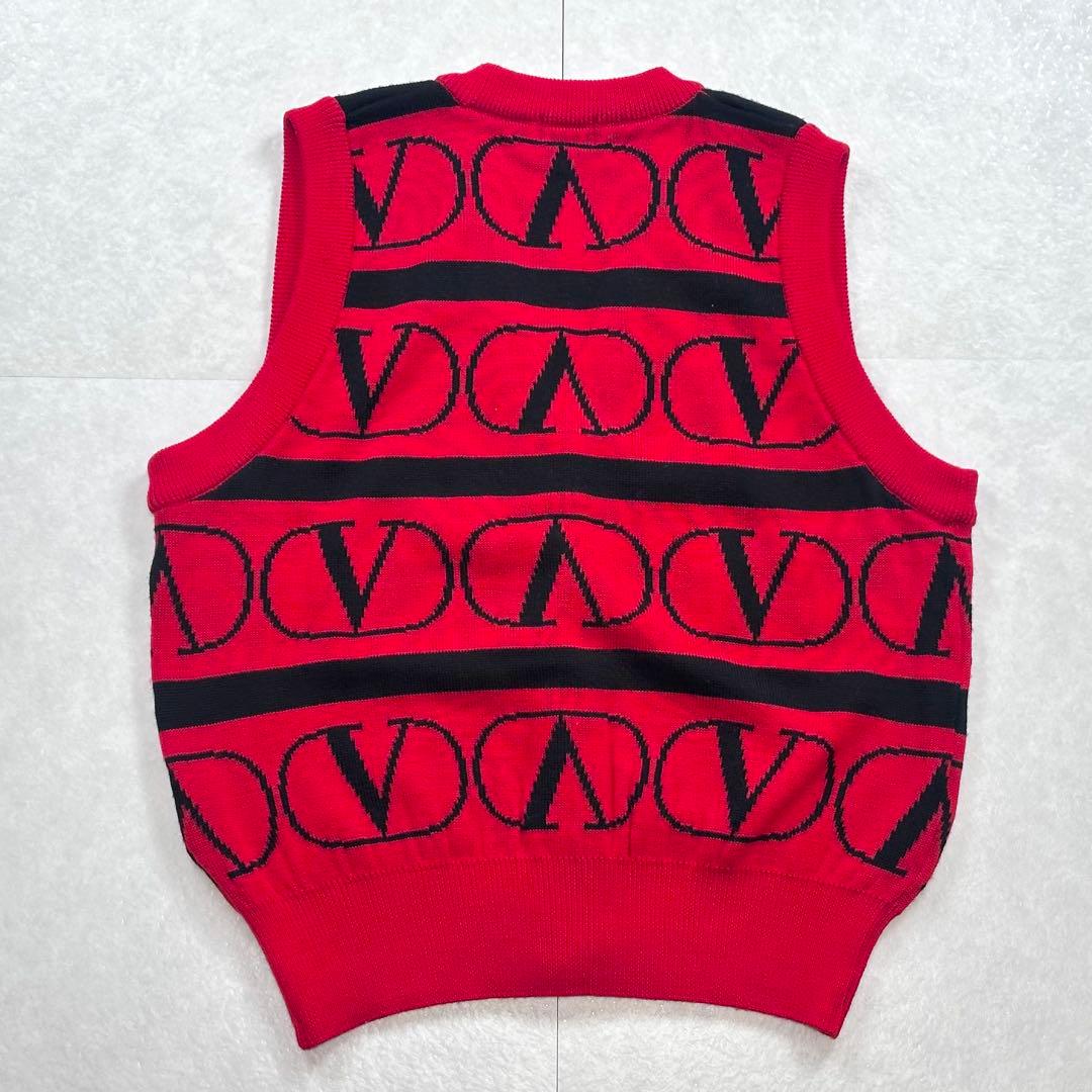 【美品】VALENTINO GARAVANI ロゴニットベスト 金ボタン 38