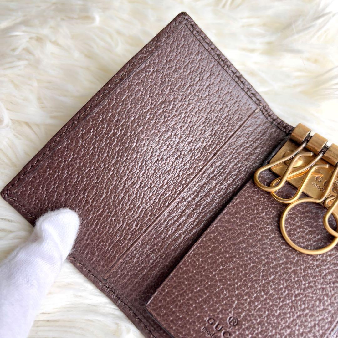 付属有 極美品 GUCCI 6連キーケース オフィディア シェリーライン gg柄