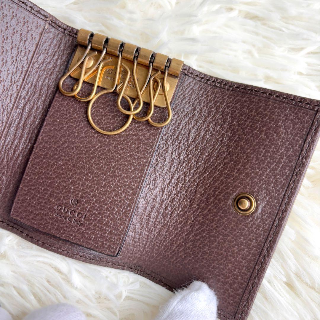 付属有 極美品 GUCCI 6連キーケース オフィディア シェリーライン gg柄