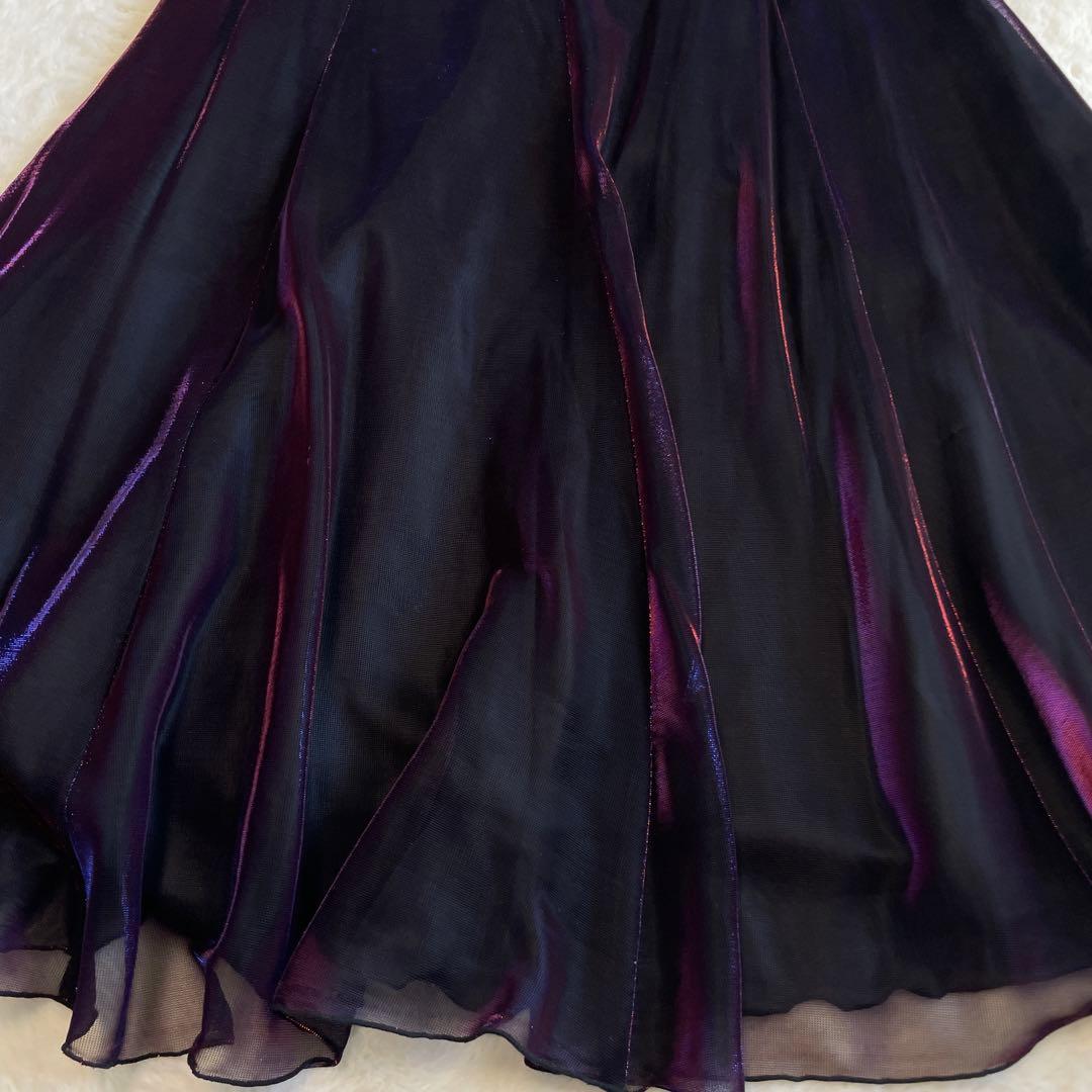 社交ダンス セットアップ L 日本製 黒 赤 紫 光沢 ステージ衣装 レッスン