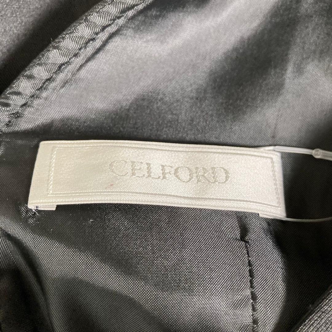 CELFORD セルフォード　（36）　ノースリーブタックフレアワンピース　黒